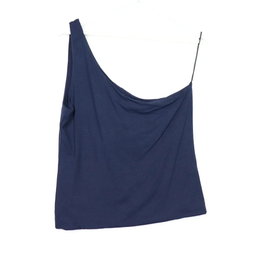 J CREW Navy‎ One Shoulder Tank Top, Size L